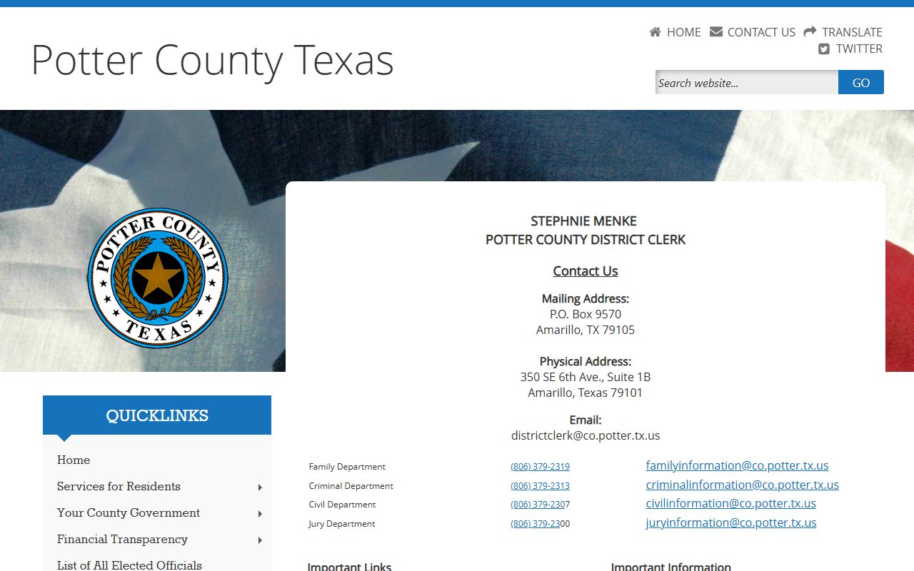 Amarillo court records portal screenshot