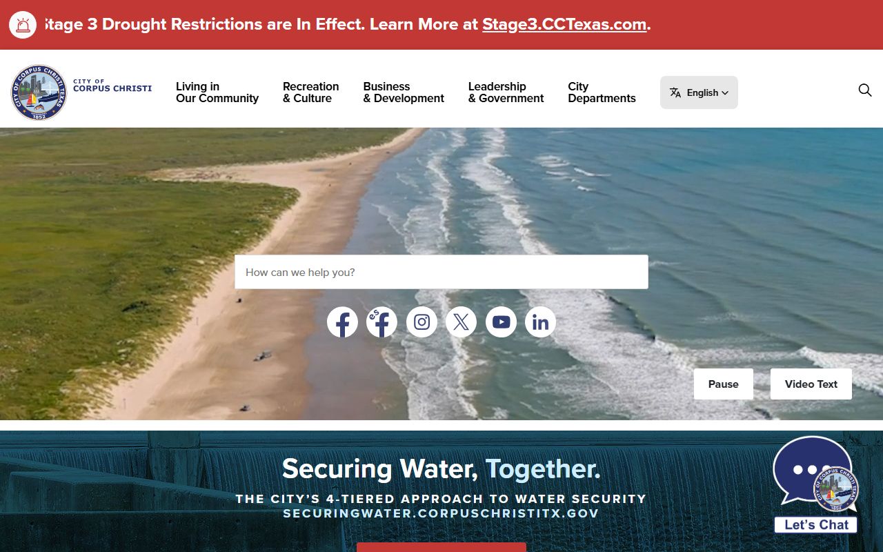 Corpus Christi court records portal screenshot