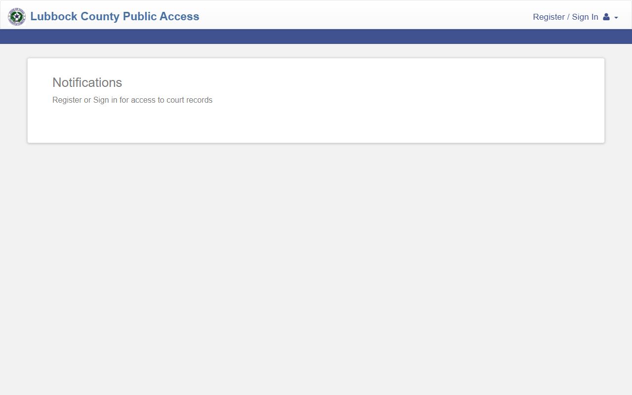 Lubbock court records portal screenshot