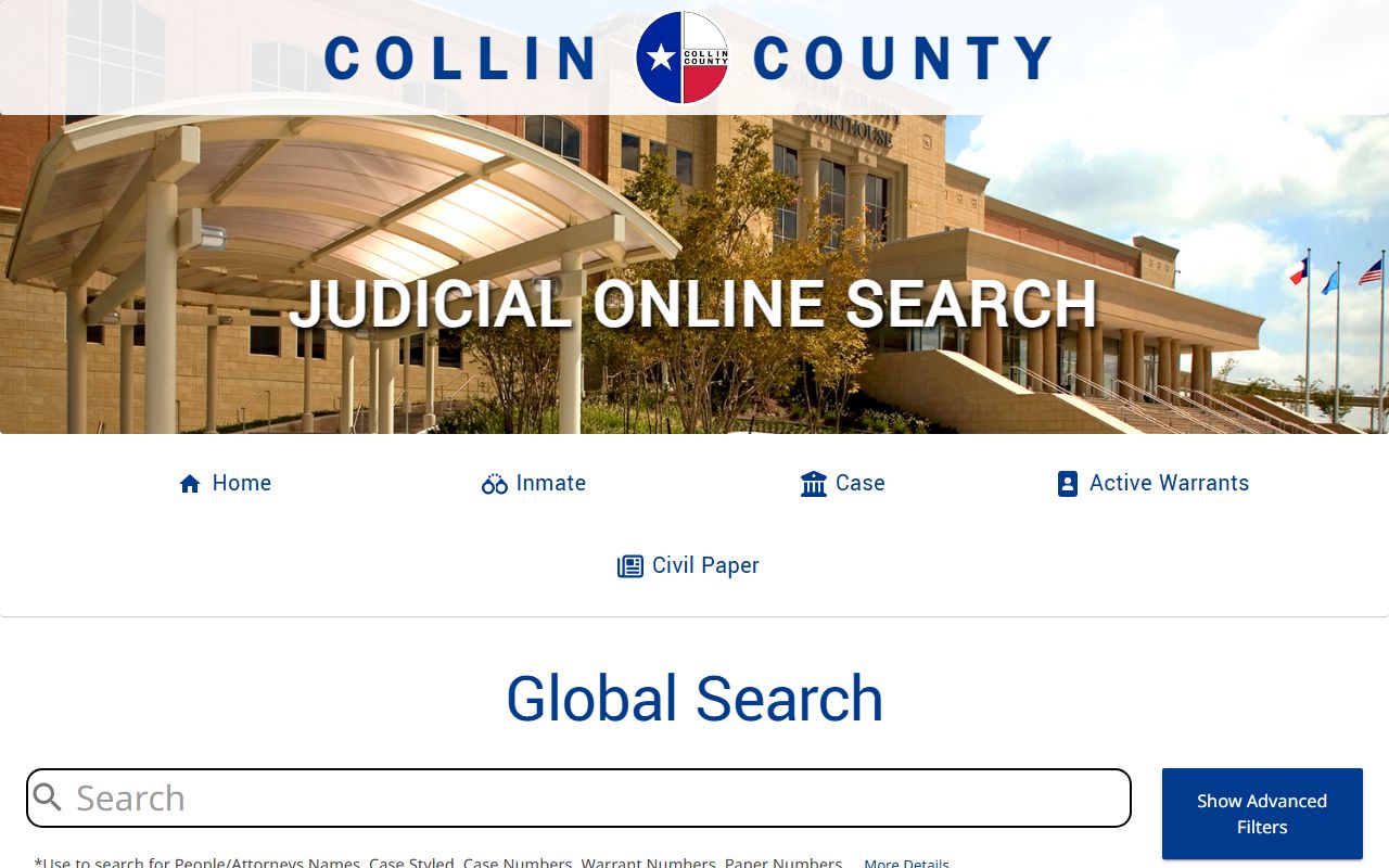 Collin County court records portal screenshot