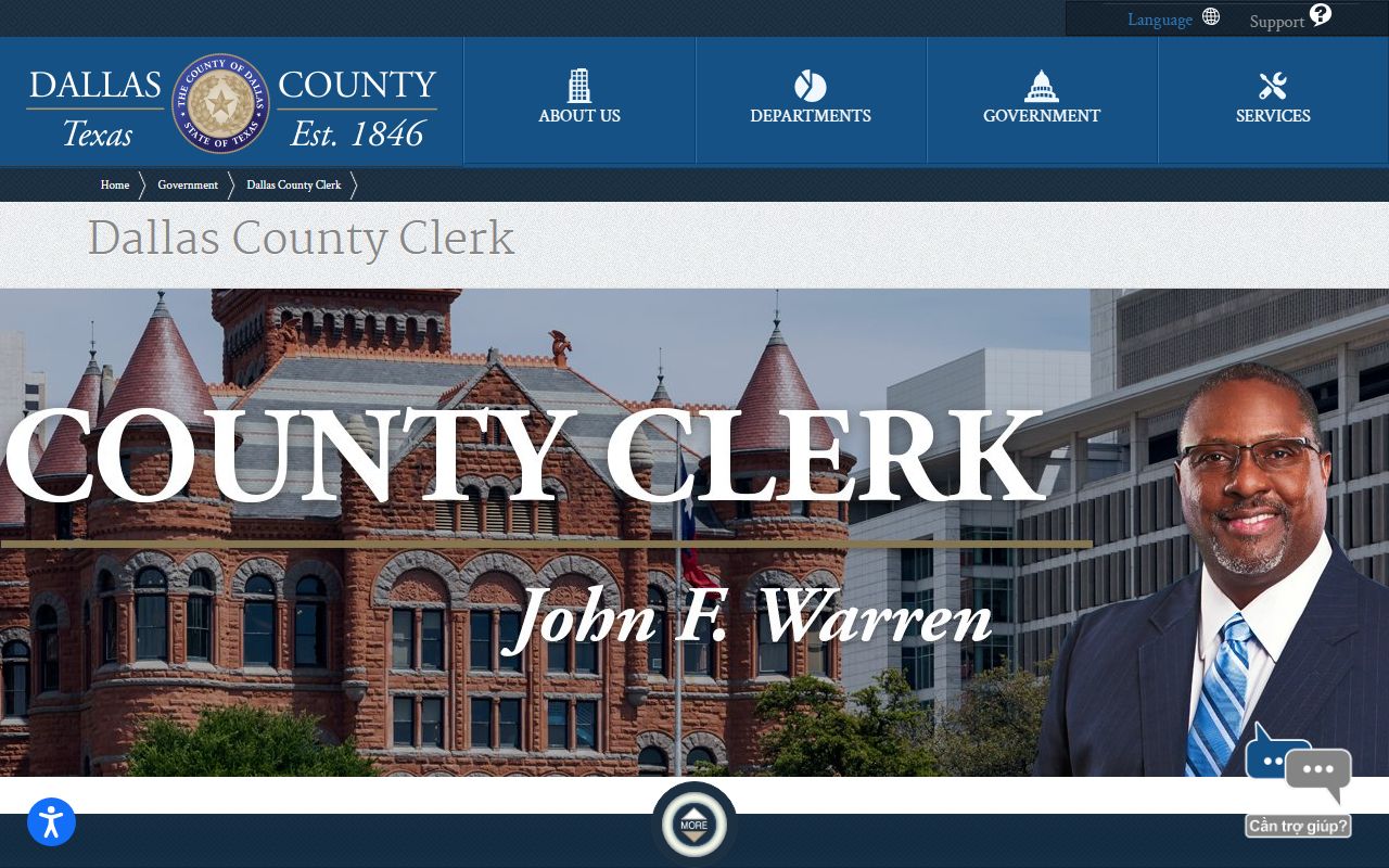 Dallas County court records portal screenshot